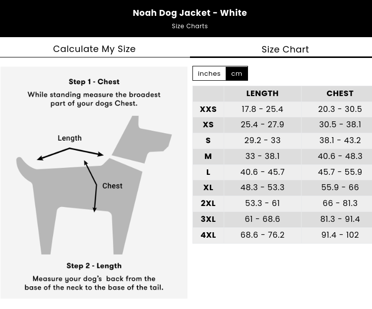 Noah Dog Jacket - White