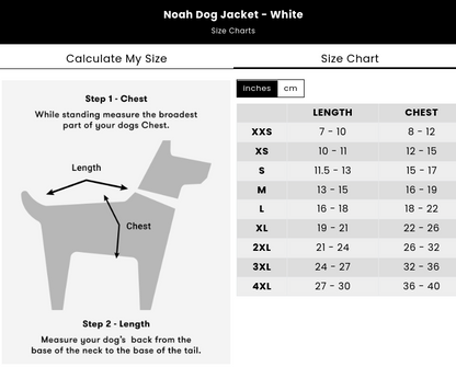 Noah Dog Jacket - White